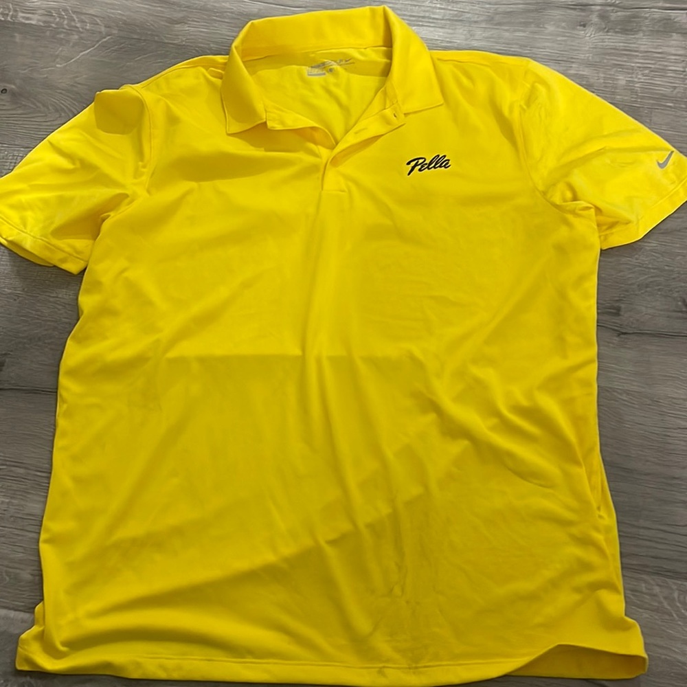 Nike yellow short sleeve golf polo shirt Like New Large.